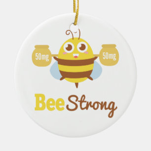 Kute bee Sterke be Sterke Cartoon Keramisch Ornament