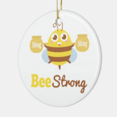 Kute bee Sterke be Sterke Cartoon Keramisch Ornament (Links)