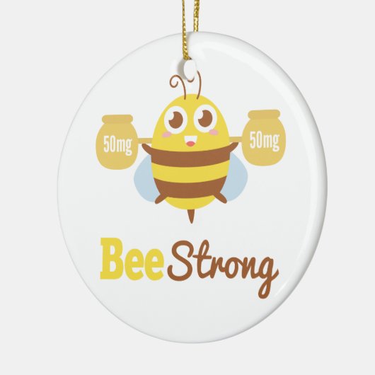 Kute bee Sterke be Sterke Cartoon Keramisch Ornament (Links)
