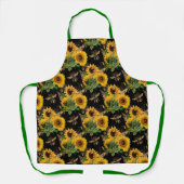 Kute Bee Sunflower Black Chef Womens Schort (Voorkant)