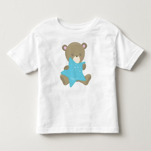 Kute Beer, Baby Beer, klein Beer, Beer met ster Kinder Shirts (Voorkant)