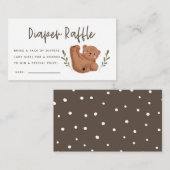 Kute Beer Baby shower Diaper Raffle Ticket Informatiekaartje (Voorkant / Achterkant)