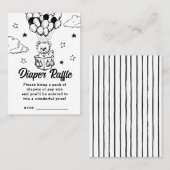 Kute Beer Baby shower, luier, raffle-behuizing Plaatskaartje (Voorkant / Achterkant)