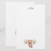 Kute Beer ballons Forest Animal voor kinderen Briefpapier (Voorkant / Achterkant)