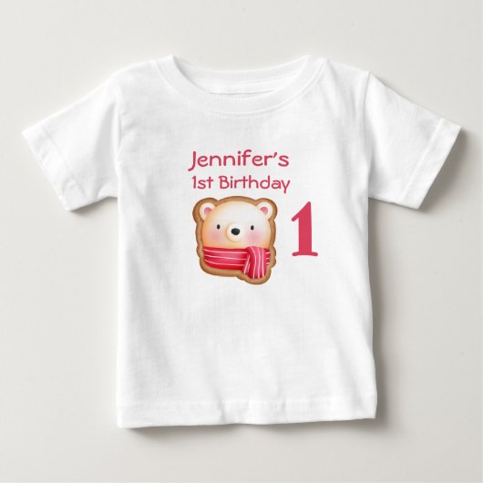 Kute Beer Face in een Red Scarf Birthday (Voorkant)