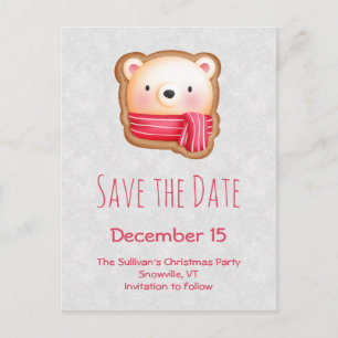 Kute Beer Face met Rosy Cheeks Save the Date Uitnodiging Briefkaart