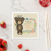 Kute Beer, gele bloem en baarmoeder Servetten (Insitu)