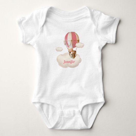 Kute Beer in Hot-Air-ballonbadpak Romper (Voorkant)