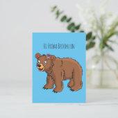 Kute beer met afbeelding van de cartoon van de blo briefkaart (Staand voorkant)
