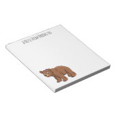 Kute beer met afbeelding van de cartoon van de blo notitieblok (Schuin)