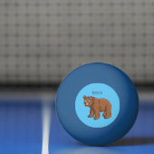 Kute beer met afbeelding van de cartoon van de blo pingpongbal (Net)