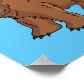 Kute beer met afbeelding van de cartoon van de blo poster (Hoek)