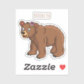 Kute beer met afbeelding van de cartoon van de blo sticker (Vel)