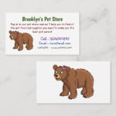 Kute beer met afbeelding van de cartoon van de blo visitekaartje (Voorkant / Achterkant)