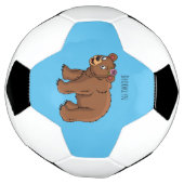 Kute beer met afbeelding van de cartoon van de blo voetbal (Gedraaid)
