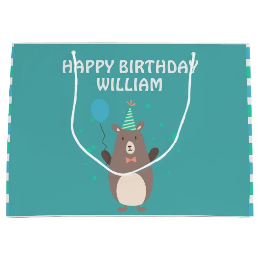 Kute Beer met ballonvaarpartij Groot Cadeauzakje (Voorkant)