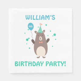 Kute Beer met ballonvaarpartij Servet