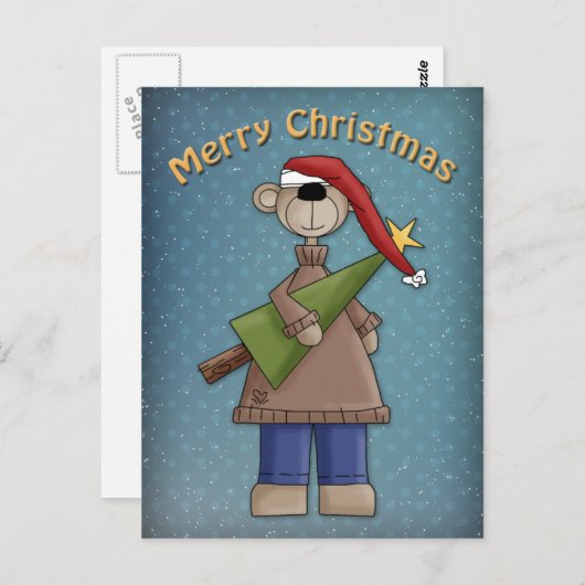 Kute Beer met boom Briefkaart (Voorkant / Achterkant)