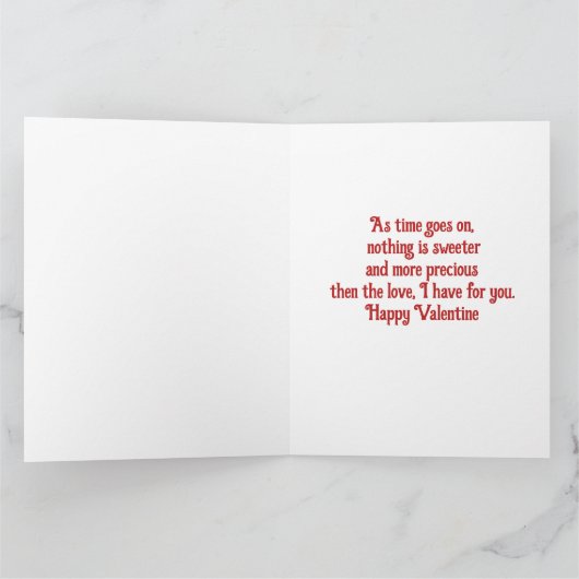 Kute Beer met hart Ik hou van je Valentijn Kaart (Binnen)