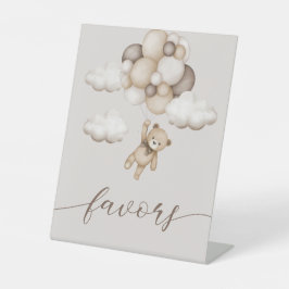 Kute Beer met luchtballonnen Reclamebord Met Voetstuk