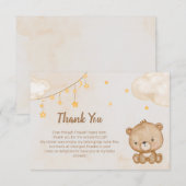 Kute Beer We kunnen het Baby shower afwachten Dank Bedankkaart (Voorkant / Achterkant)