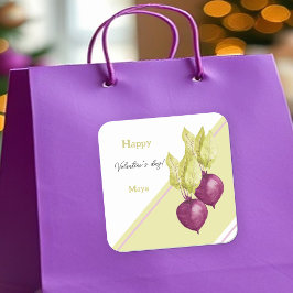 Kute beets in Love Waterverf Hand-schilderde Vierkante Sticker