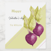 Kute beets in Love Waterverf Hand-schilderde Wijn Etiket (Enkel label)