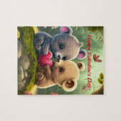 Kute beren die elkaar graag omhelzen legpuzzel (Horizontaal)