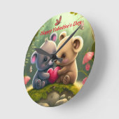 Kute beren die elkaar graag omhelzen ronde klok (Hoek)