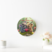 Kute beren die elkaar graag omhelzen ronde klok (Huis)