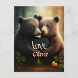 Kute beren die verliefd worden briefkaart