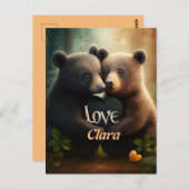 Kute beren die verliefd worden briefkaart (Voorkant / Achterkant)