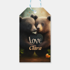 Kute beren die verliefd worden cadeaulabel