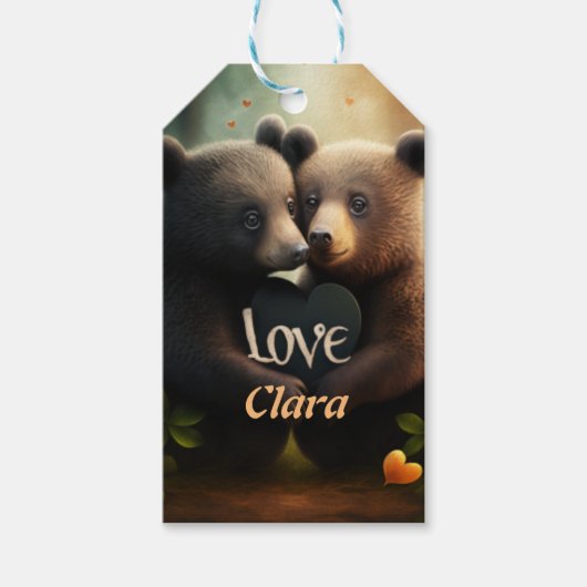 Kute beren die verliefd worden cadeaulabel (Voorkant)