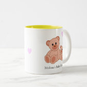 Kute Beren en harten op wit Baby shower Tweekleurige Koffiemok (Voorkant rechts)