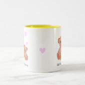 Kute Beren en harten op wit Baby shower Tweekleurige Koffiemok (Center)