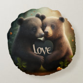 Kute beren in liefdeshuggings rond kussen (Achterkant)