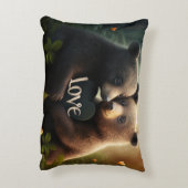 Kute beren in liefdesomhelzing accent kussen (Achterkant (Verticaal))