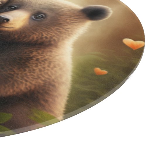 Kute beren in liefdesomhelzing snijplank (Hoek)