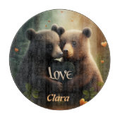 Kute beren in liefdesomhelzing snijplank (Voorkant)