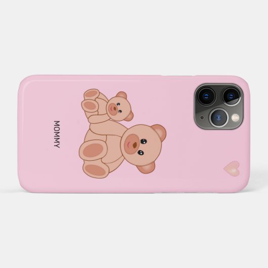 Kute Beren op lichtroze Case-Mate iPhone Case (Achterkant (horizontaal))