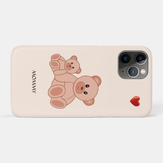 Kute Beren op Light Beige Hoesje-Mate iPhone Case (Achterkant (horizontaal))