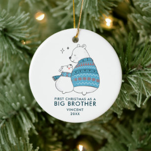 Kute Beren Persoonlijke Eerste Pasen als Big Broth Keramisch Ornament