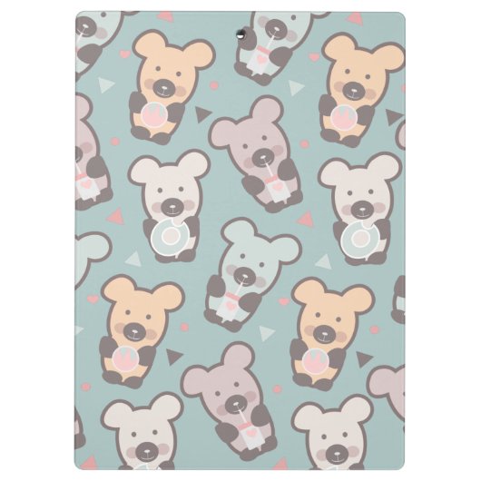 Kute Beren Sweets Snacks Confetti Klembord (Achterkant)