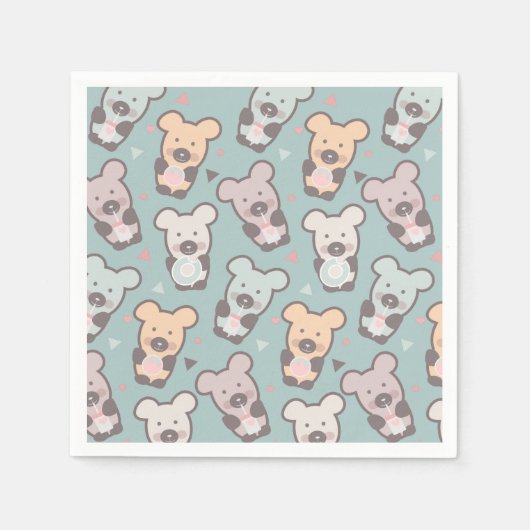 Kute Beren Sweets Snacks Confetti Servet (Voorkant)