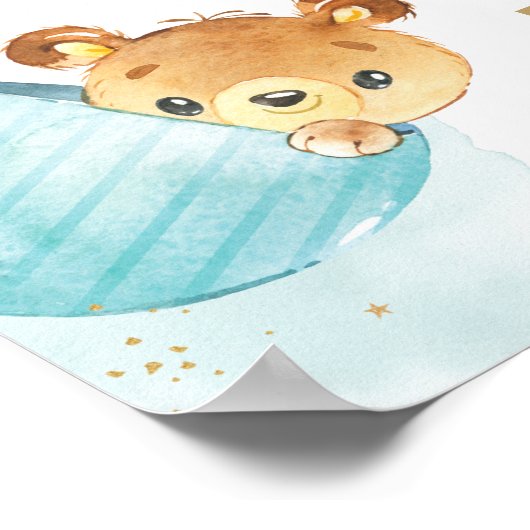 Kute Beren Twins Baby Boys Shoys Welkomstbord Poster (Hoek)