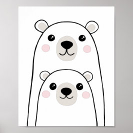 Kute beren wall art voor kinderen poster