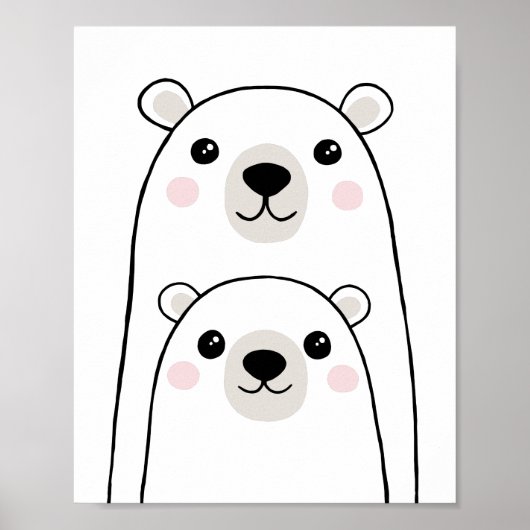Kute beren wall art voor kinderen poster (Voorkant)