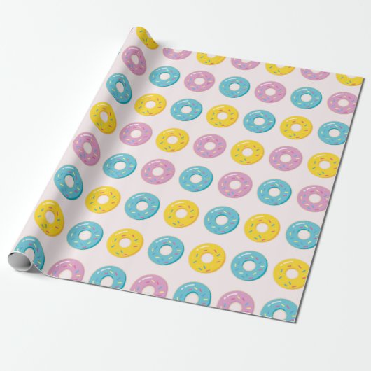 Kute besproeide donuts cadeaupapier (Uitgerold)