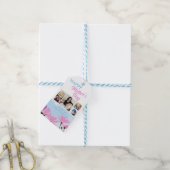 Kute Best Mam Flowers 4 Kinder Foto's Collage Cadeaulabel (Met Touw)